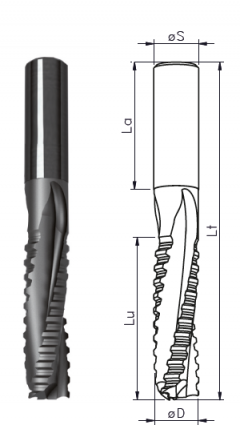 ECQ Solid carbide roughing and  finishing spiral router cutter