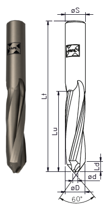 ECL3 - Solid carbide key holes spiral router cutter  