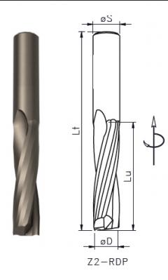 Z2RDP - Solid carbide spiral router cutter